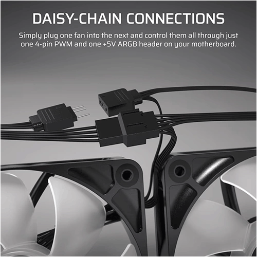 Corsair RS140 ARGB White 140mm PWM Cabinet Fan, Dual Pack